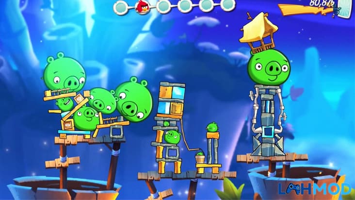 Angry Birds 2 nổi bật với lối chơi bắn súng cao su, phá công trình lũ lợn