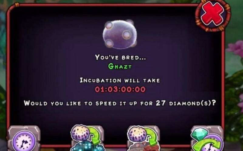 Việc còn lại là chờ đợi trứng Ghazt trong My Singing Monsters nở ra